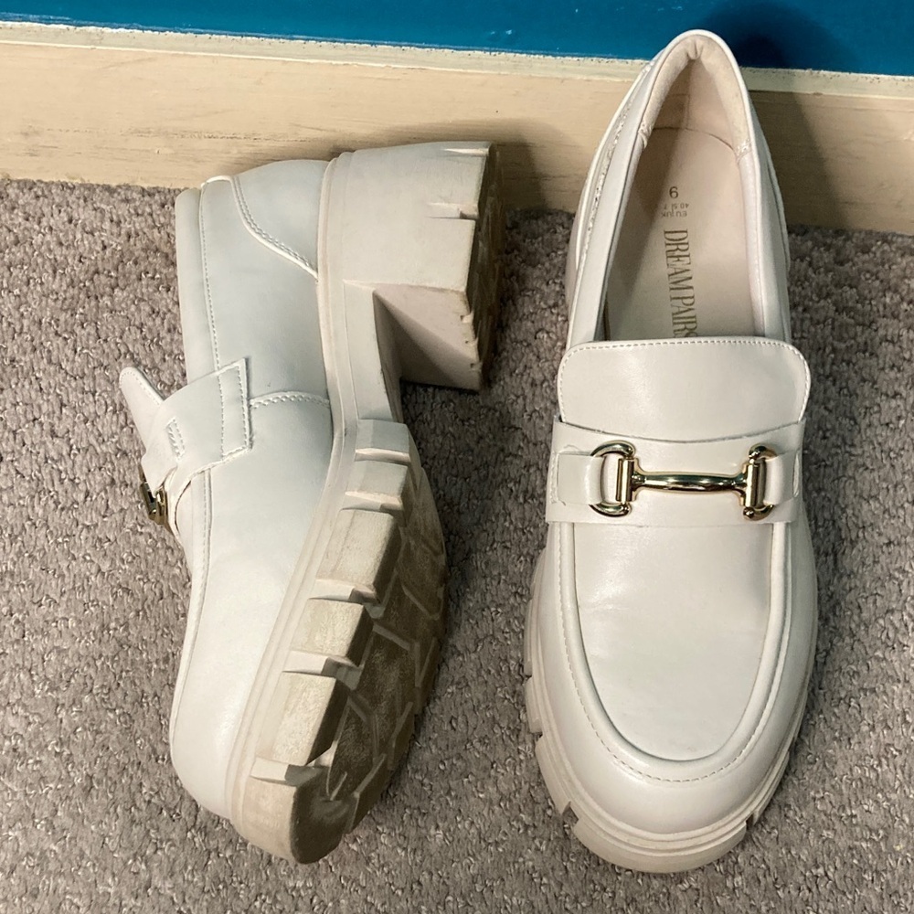 Dream Pairs Beige Chunky Loafers 9 - Picture 4 of 7